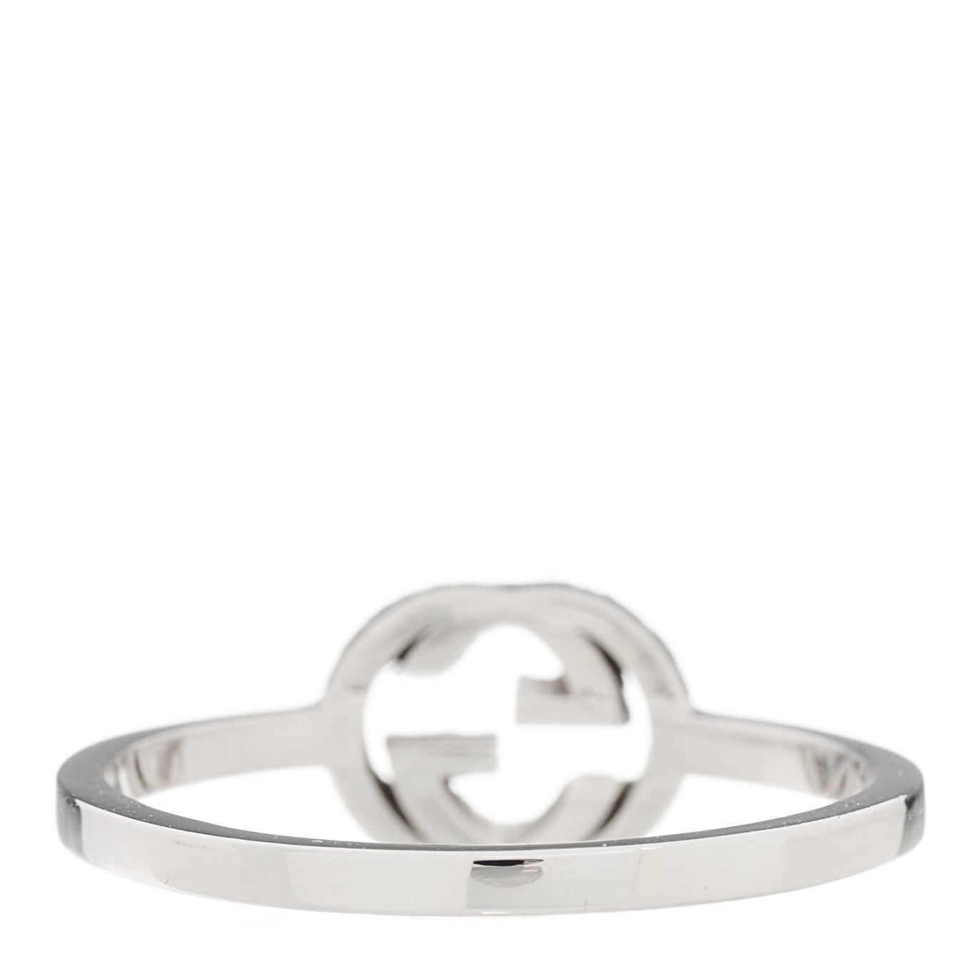 18K White Gold Diamond Interlocking G Ring 53 6.5