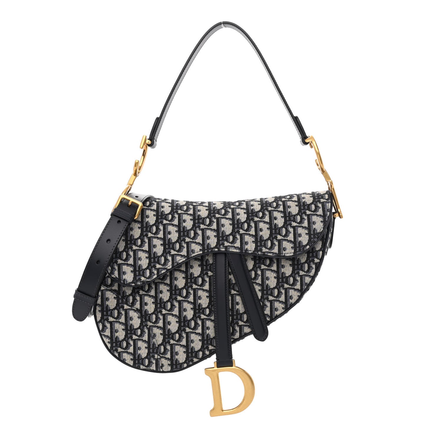 Christian Dior Oblique Saddle Bag With Strap Blue 1 of 10