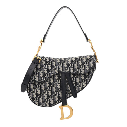 Christian Dior Oblique Saddle Bag With Strap Blue 1 of 10