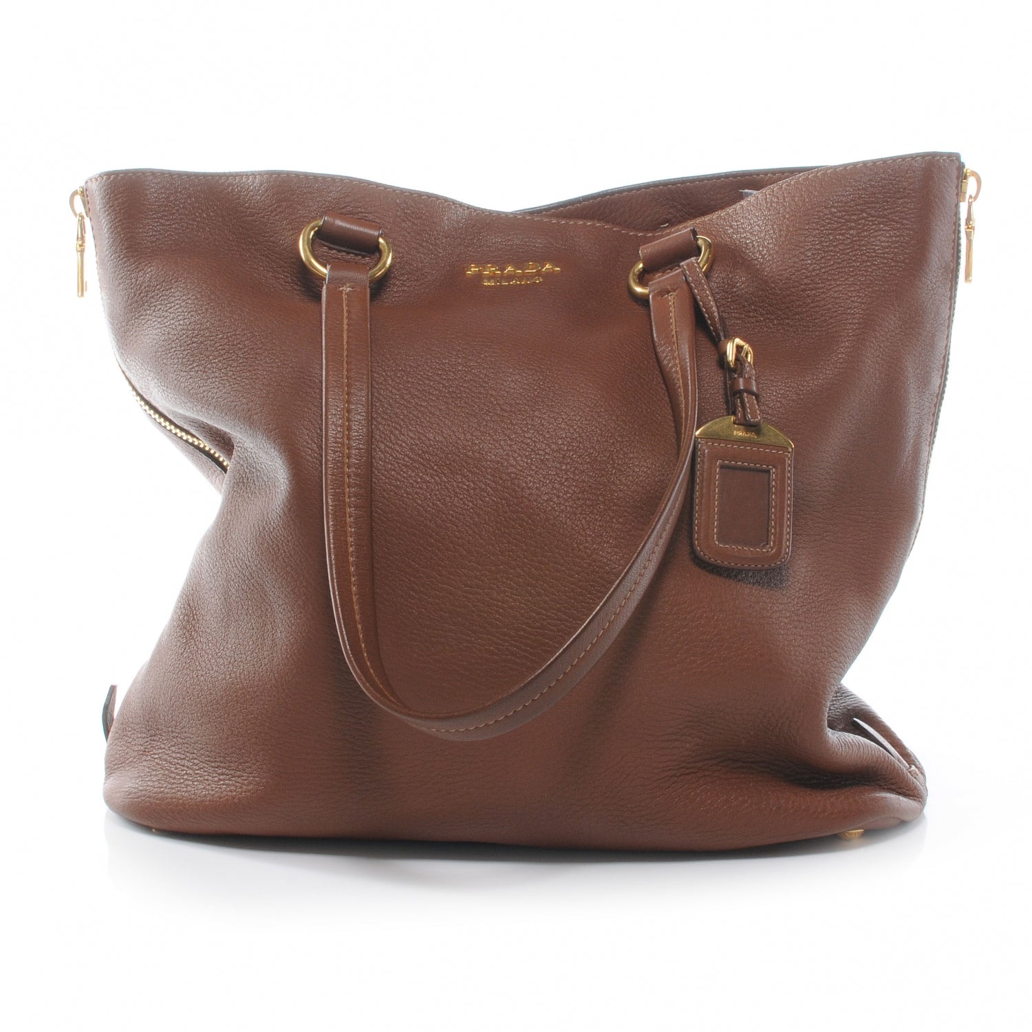 Prada Vitello Daino Tote Marrone 1 of 8