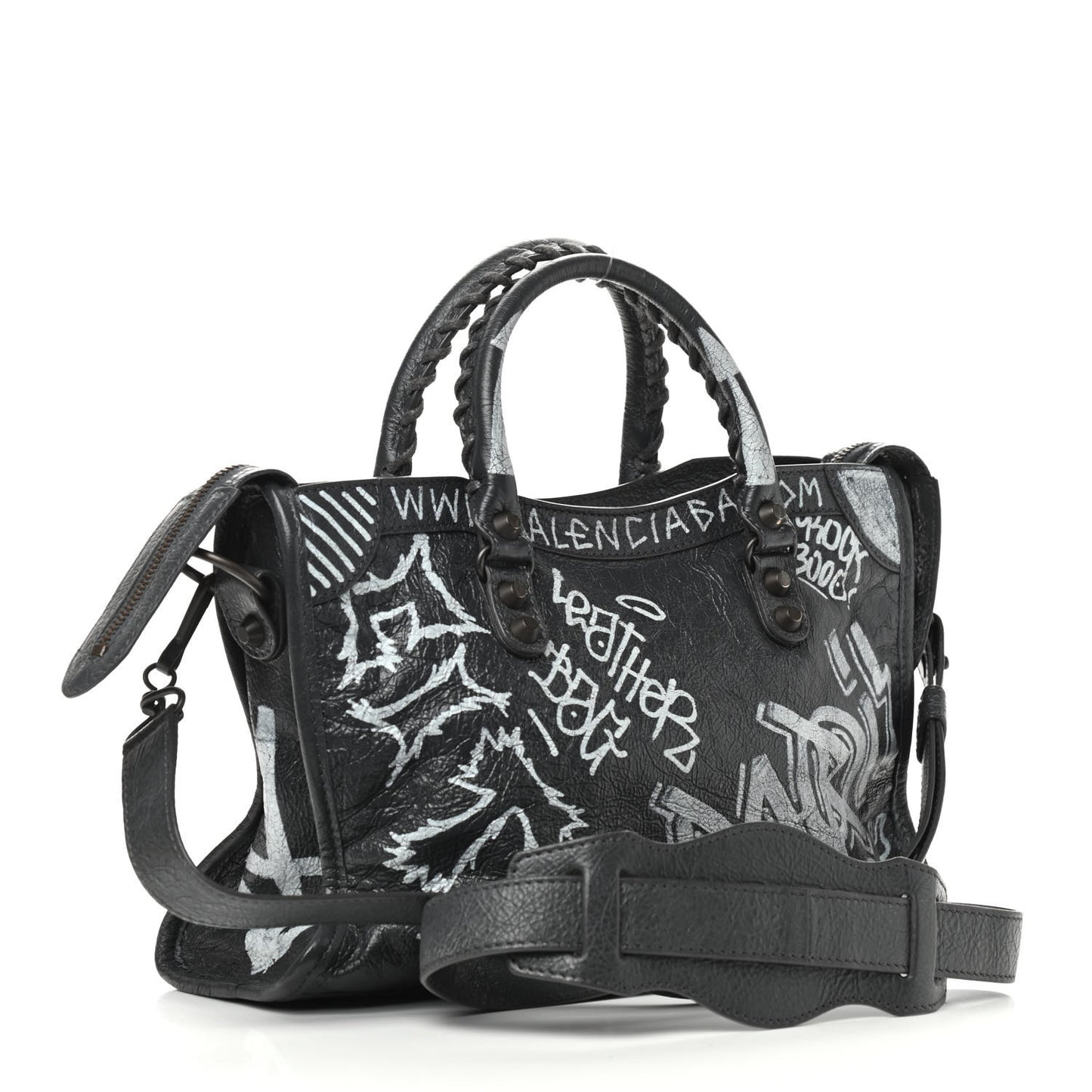 Agneau Arena Graffiti All Over Classic Hardware S City Gris Fossile White