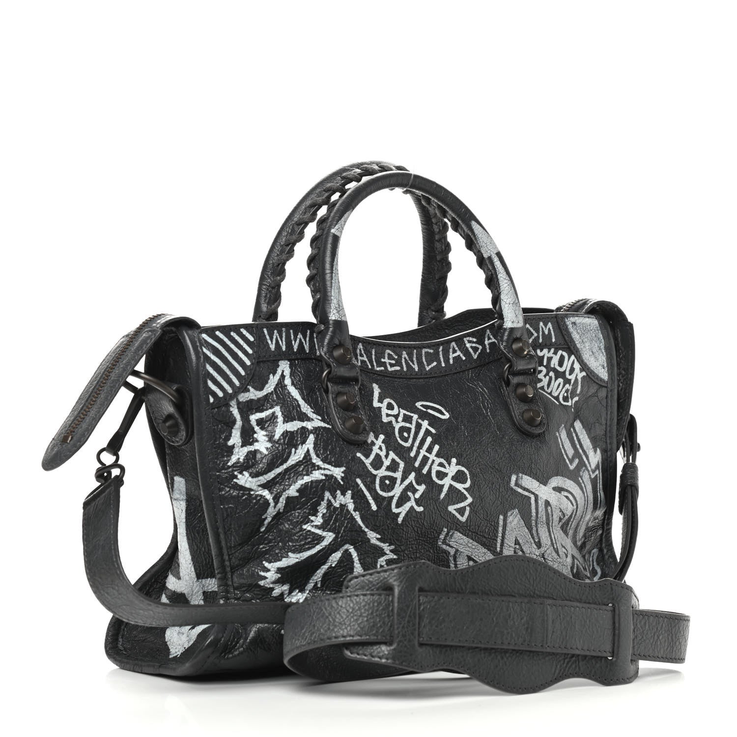 Balenciaga Agneau Arena Graffiti All Over Classic Hardware S City Gris Fossile White 2 of 8