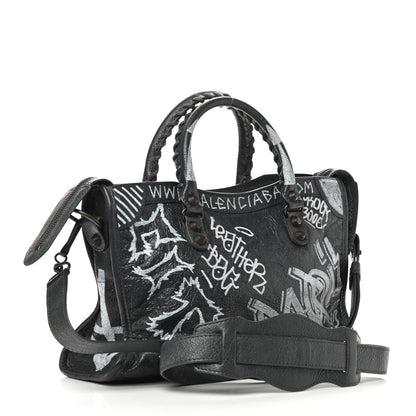 Balenciaga Agneau Arena Graffiti All Over Classic Hardware S City Gris Fossile White 2 of 8