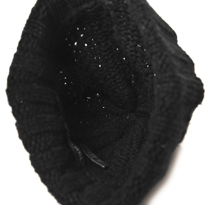 Chanel Cashmere Chain CC Beanie Hat Black 4 of 8