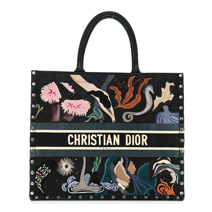 Christian Dior Suede Large Sea Book Tote Black 1 of 4