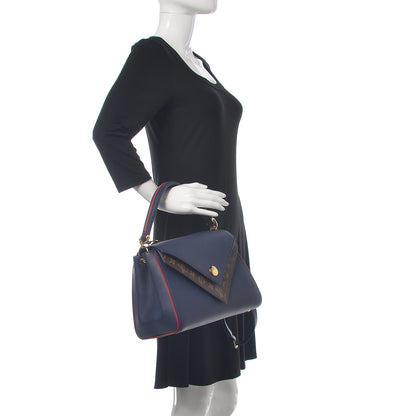 Louis Vuitton Grained Calfskin Monogram Double V Blue Marine 3 of 11