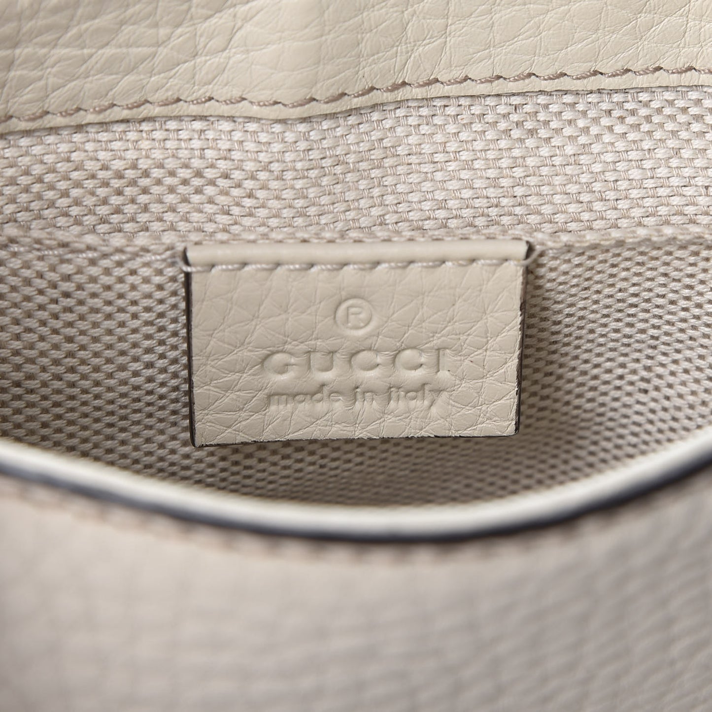 Pebbled Calfskin Small Soho Flap Crossbody Off White