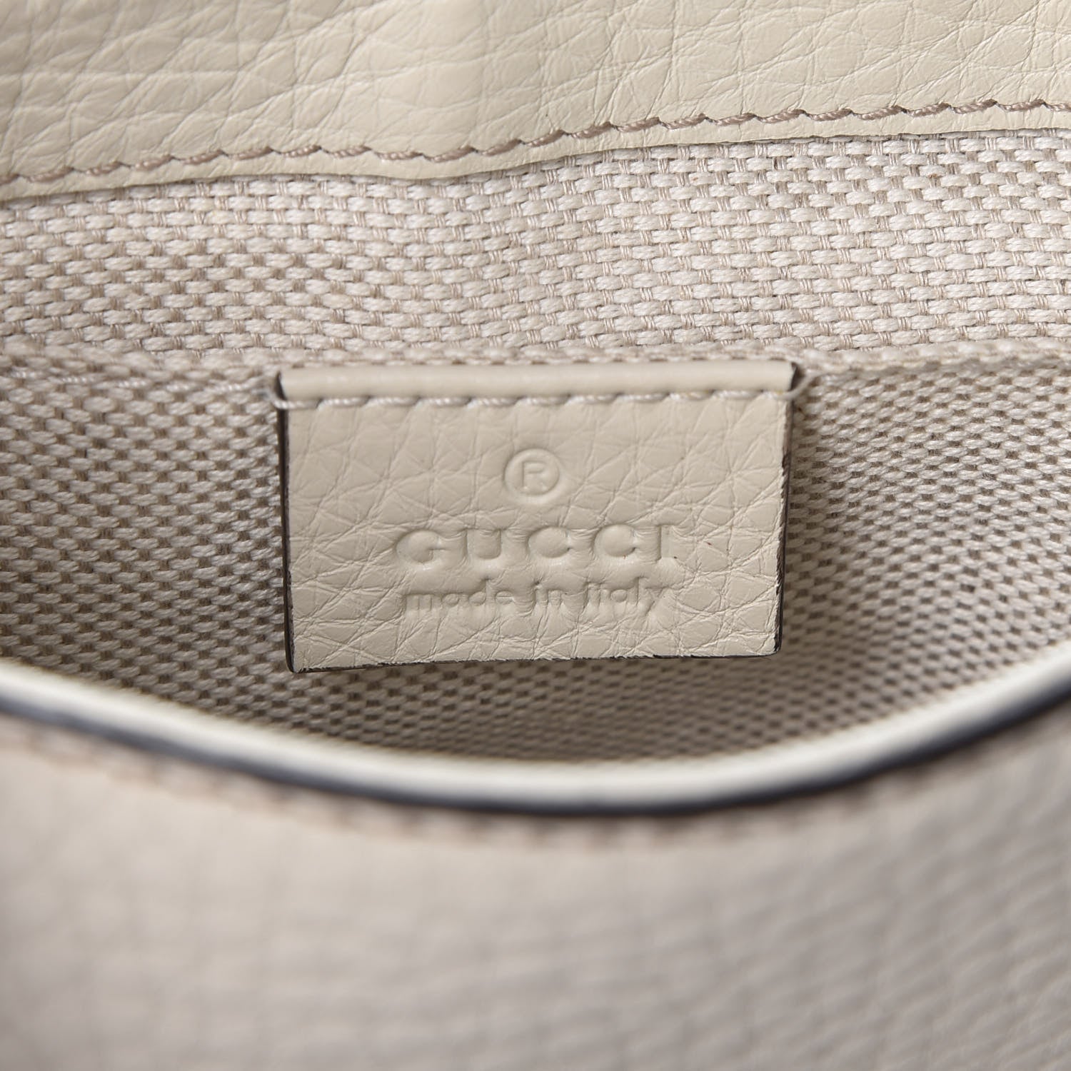 Gucci Pebbled Calfskin Small Soho Flap Crossbody Off White 7 of 9