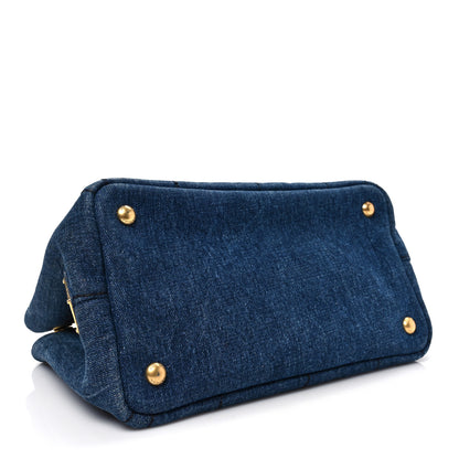 Prada Denim Small Logo Tote Bleu 4 of 7