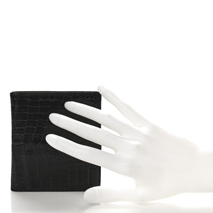 Hermes Alligator Bi-Fold Wallet Black 2 of 9