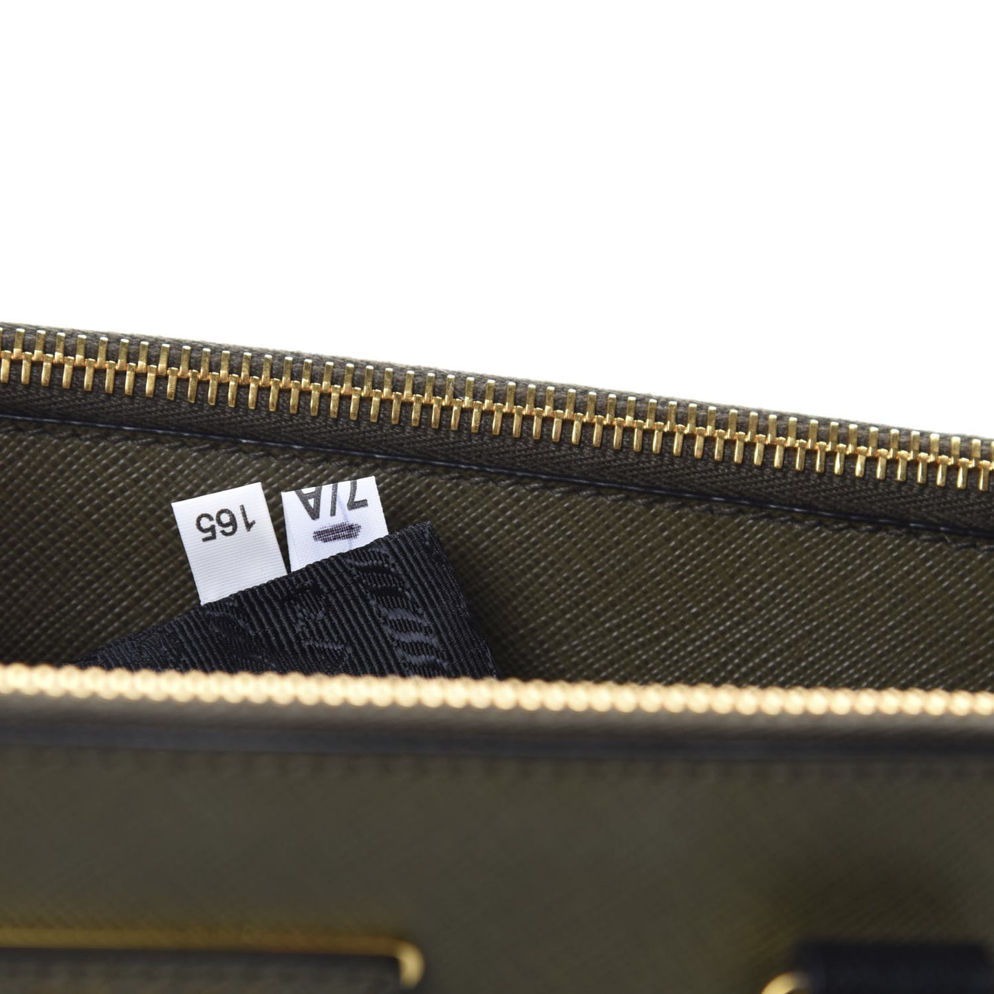 Saffiano Lux Bi-Color Medium Galleria Double Zip Tote Militare Black