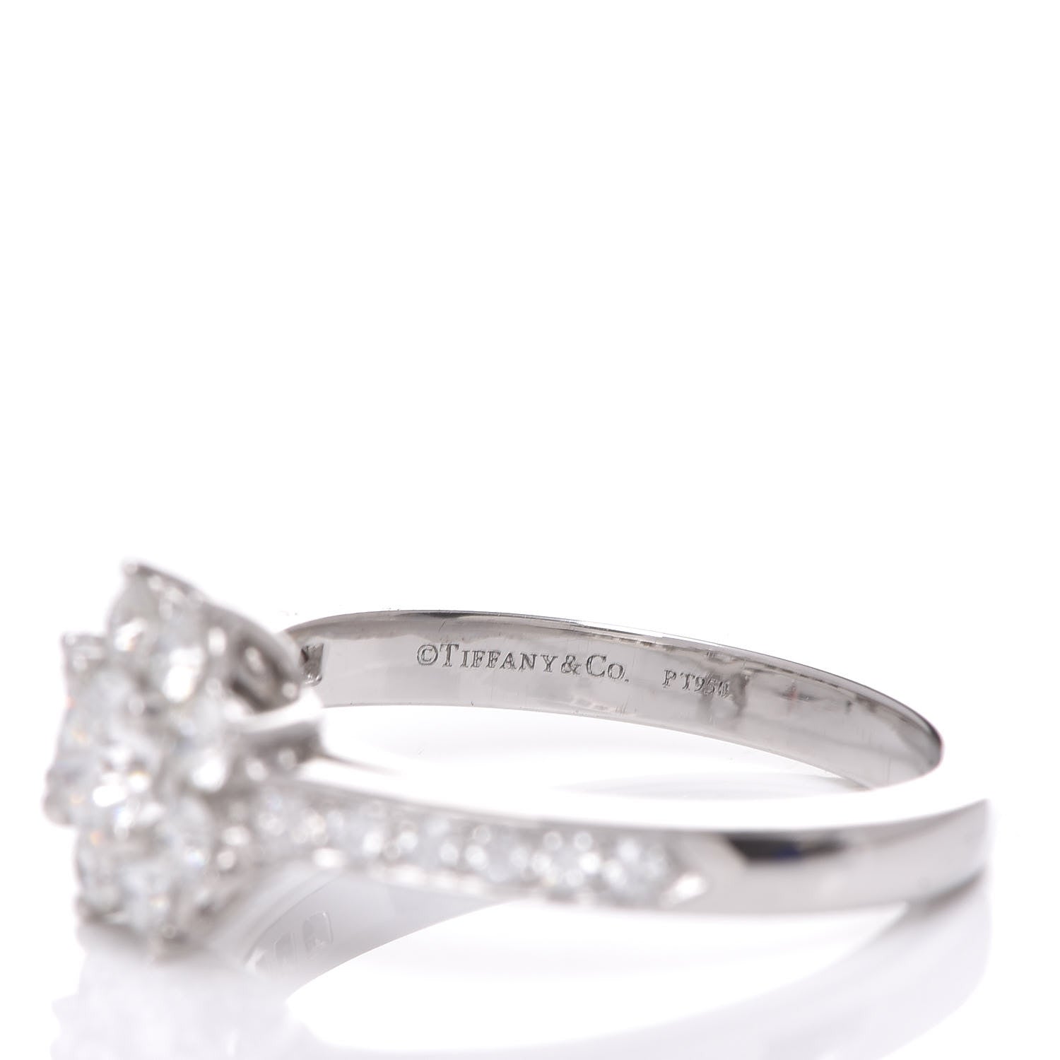 Tiffany Platinum Diamond Flora Ring 48 4.5 5 of 6