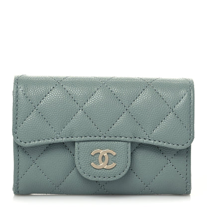 Chanel Caviar Quilted Flap Card Holder Wallet Grey 1 of 8