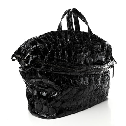 Givenchy Patent Crocodile Embossed Large Nightingale Black 2 of 6