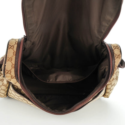 Gucci Monogram Natural Pigskin Large Diaper Bag Beige Ebony Cocoa Dark Chocolate 5 of 7
