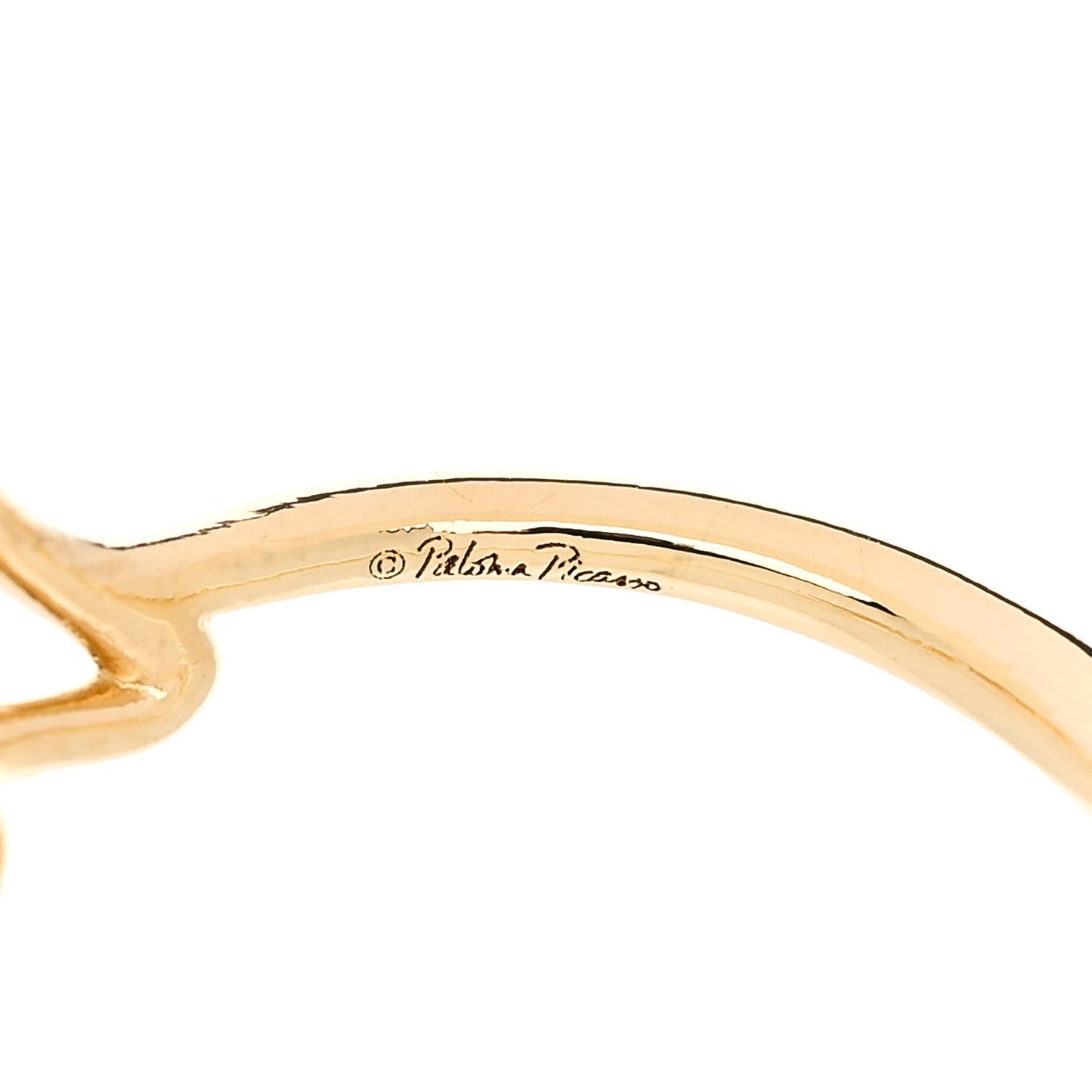 18K Yellow Gold Mini Paloma's Graffiti Love Ring 54 7