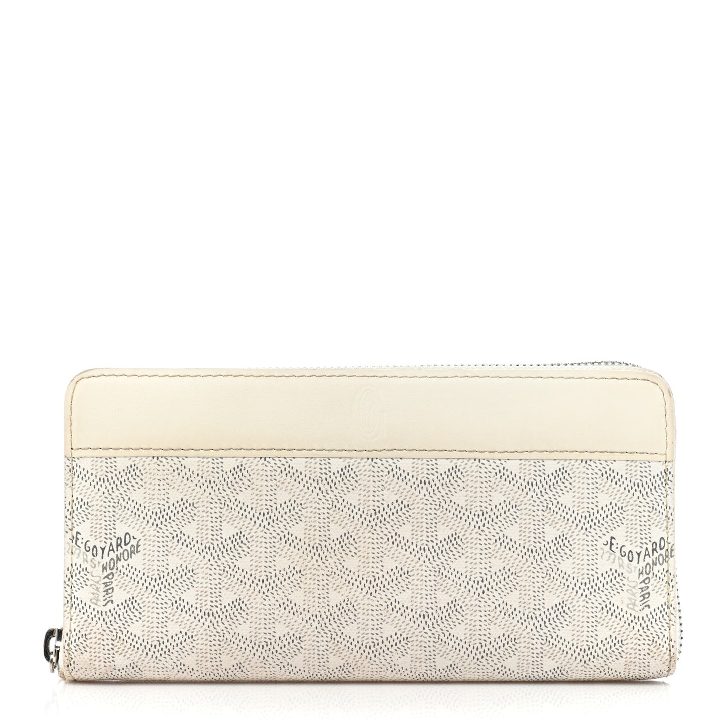 Goyardine Matignon Zip Around GM Wallet White