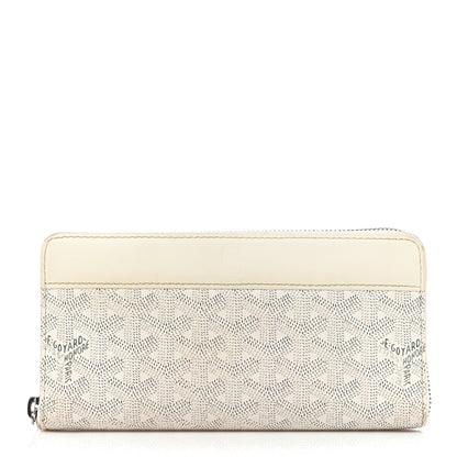 Goyard Goyardine Matignon Zip Around GM Wallet White 1 of 29