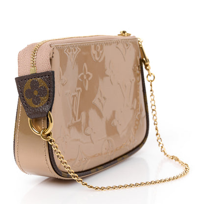 Louis Vuitton Metallic Vernis Mini Pochette Accessories Rose Gold 3 of 10