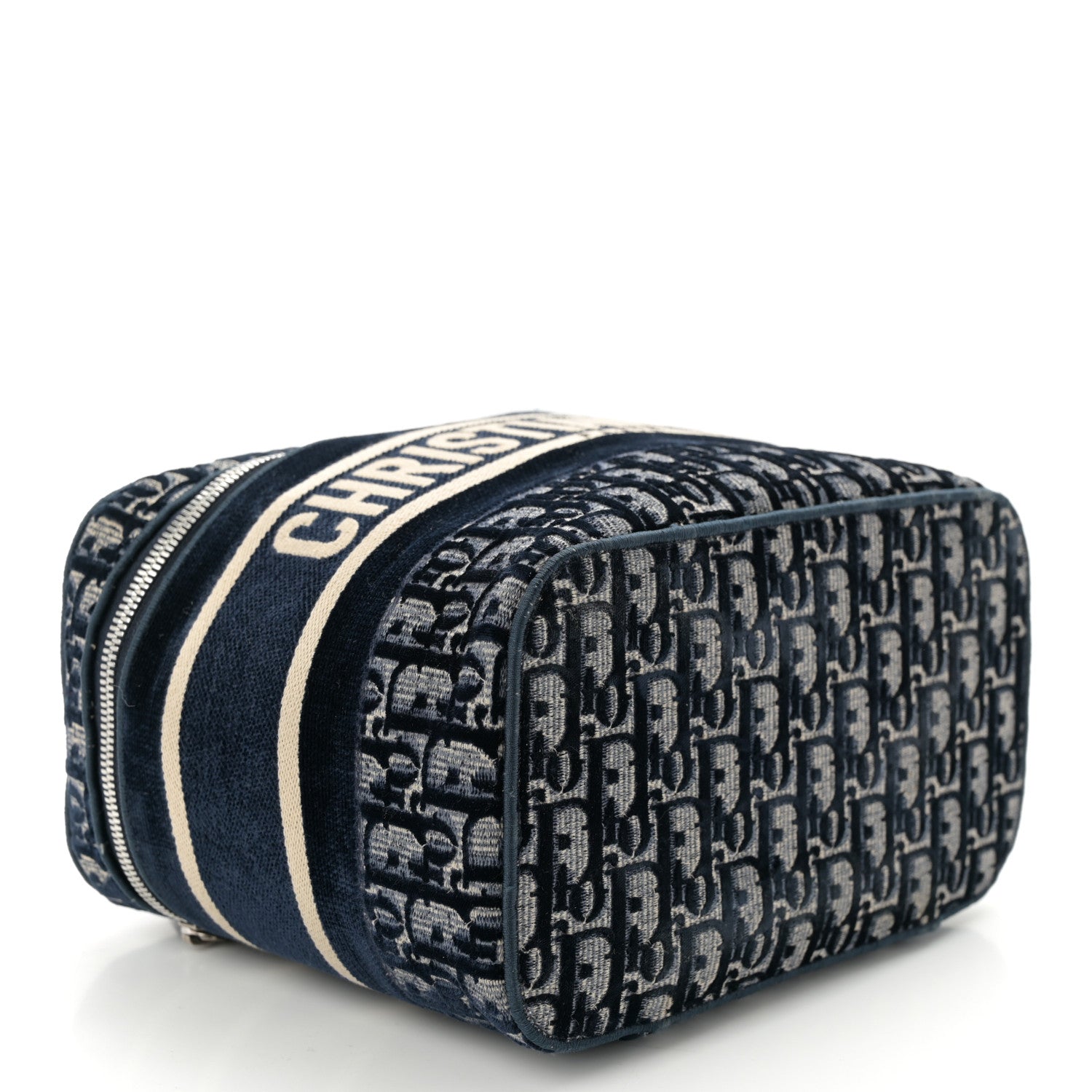 Christian Dior Velvet Oblique Diortravel Vanity Case Blue 1755559