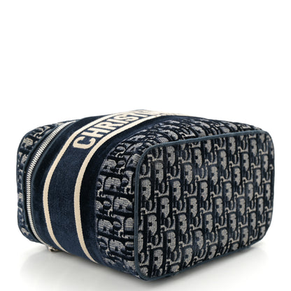 Christian Dior Velvet Oblique Diortravel Vanity Case Blue 4 of 10
