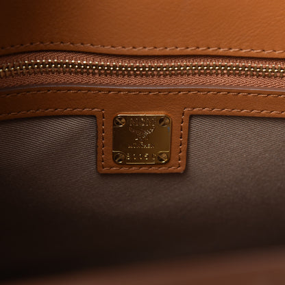 MCM Calfskin Ottomar Monogram Essential Bucket Bag Cognac 8 of 9