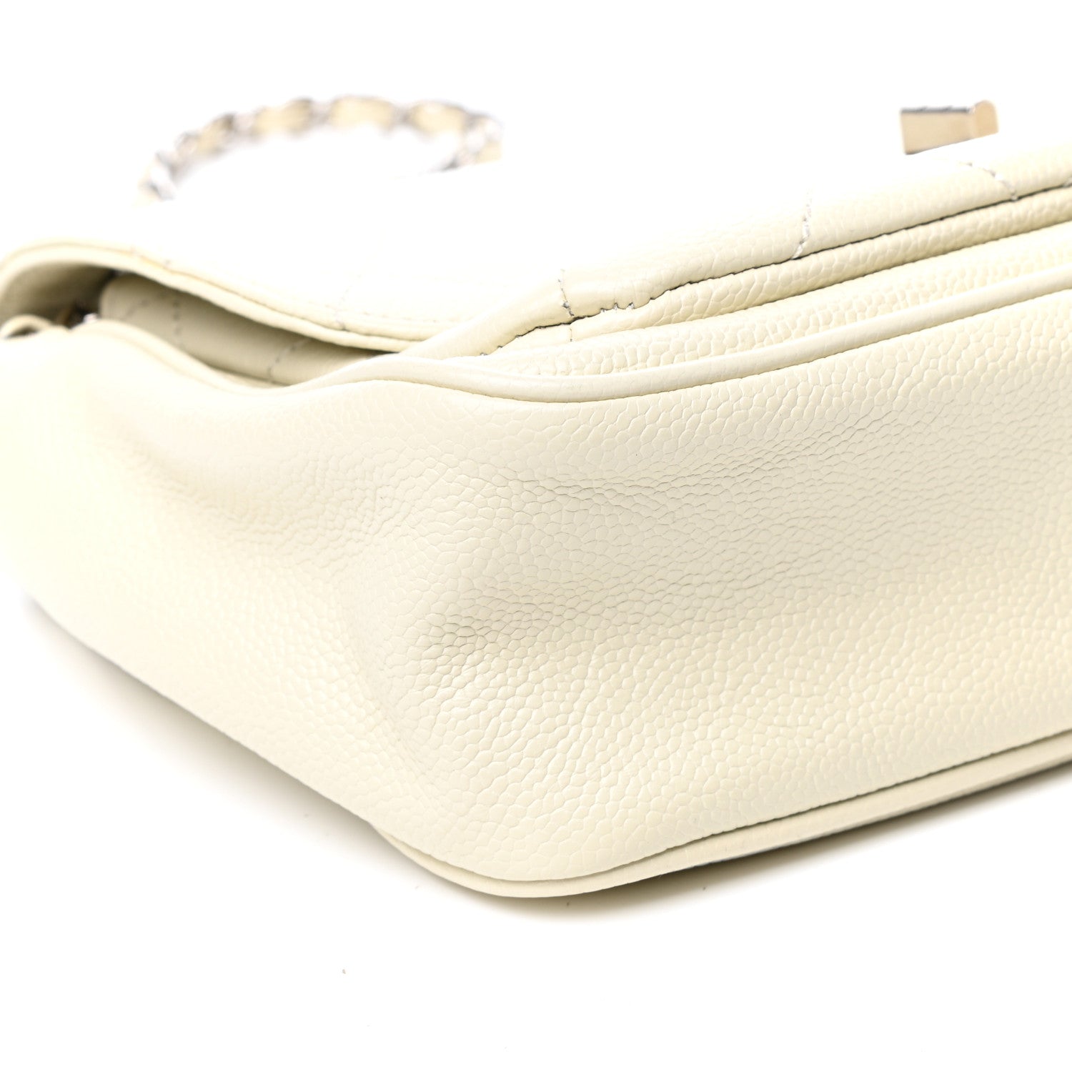 Chanel Glazed Caviar Pocket In The City Flap White 8 of 9