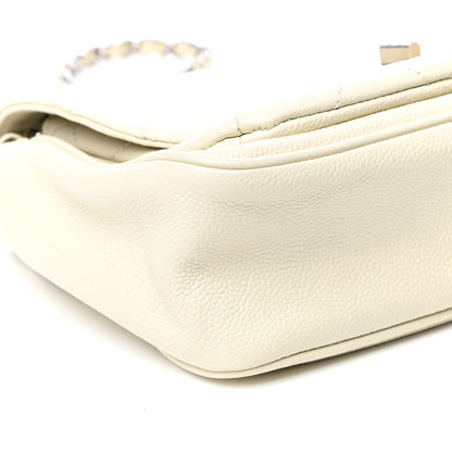 Chanel Glazed Caviar Pocket In The City Flap White 8 of 9