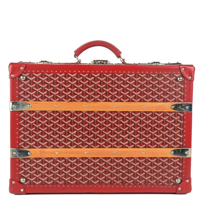 Goyard Goyardine Valise Palace 55 Travel Trunk Red 1 of 12