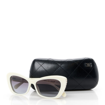 Chanel Acetate Pearl Cat Eye CC Sunglasses 5481-H White 8 of 8