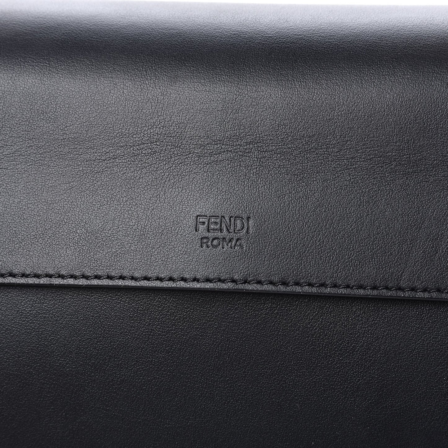 Vitello Century Velvet F is Fendi FF Kan I Shoulder Bag Black Tobacco