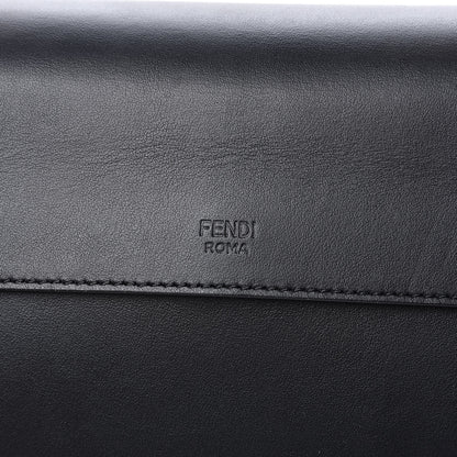 Fendi Vitello Century Velvet F is Fendi FF Kan I Shoulder Bag Black Tobacco 12 of 14