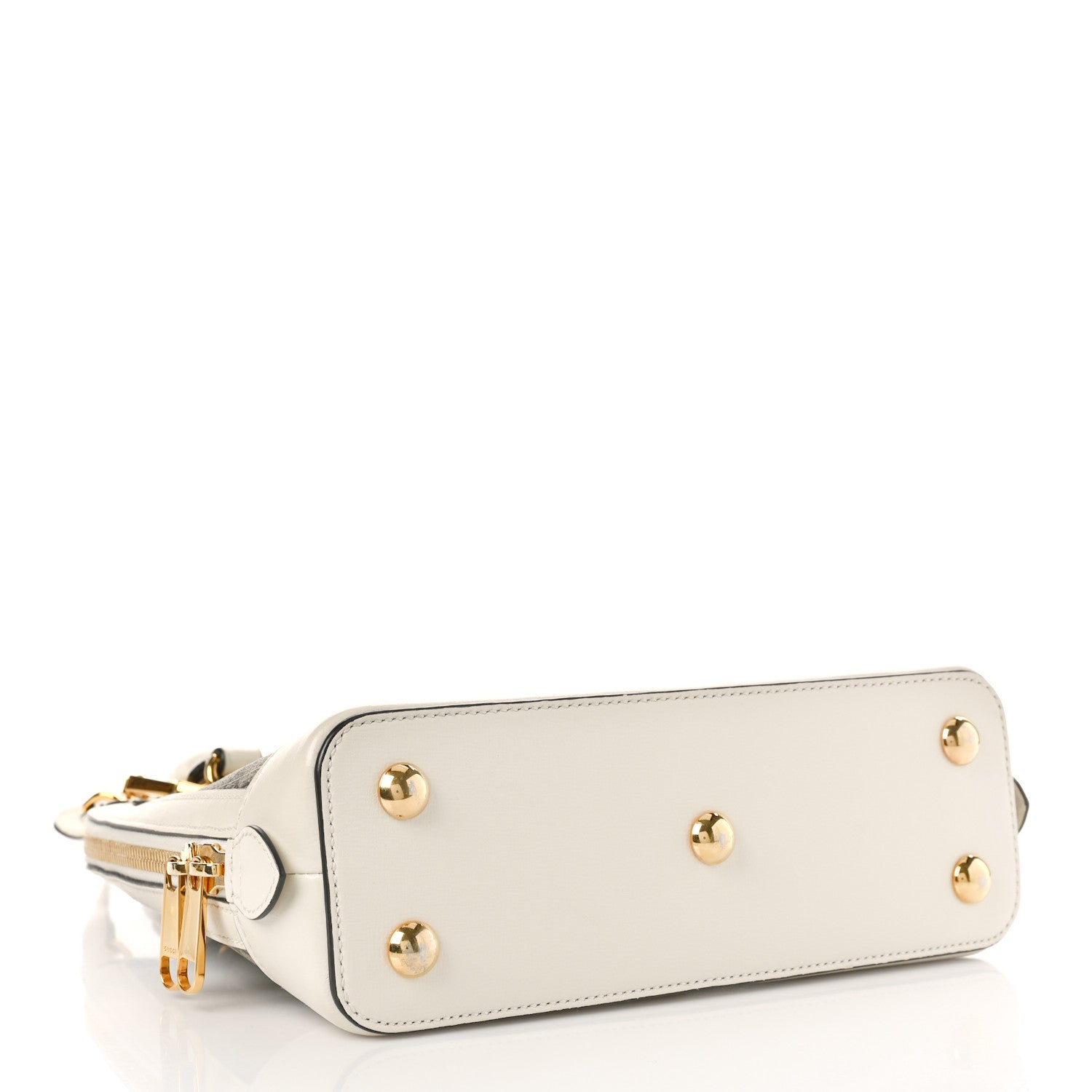 Gucci GG Supreme Monogram Azalea Calfskin Small Horsebit 1955 Top Handle Bag Beige Ebony Mystic White 4 of 9