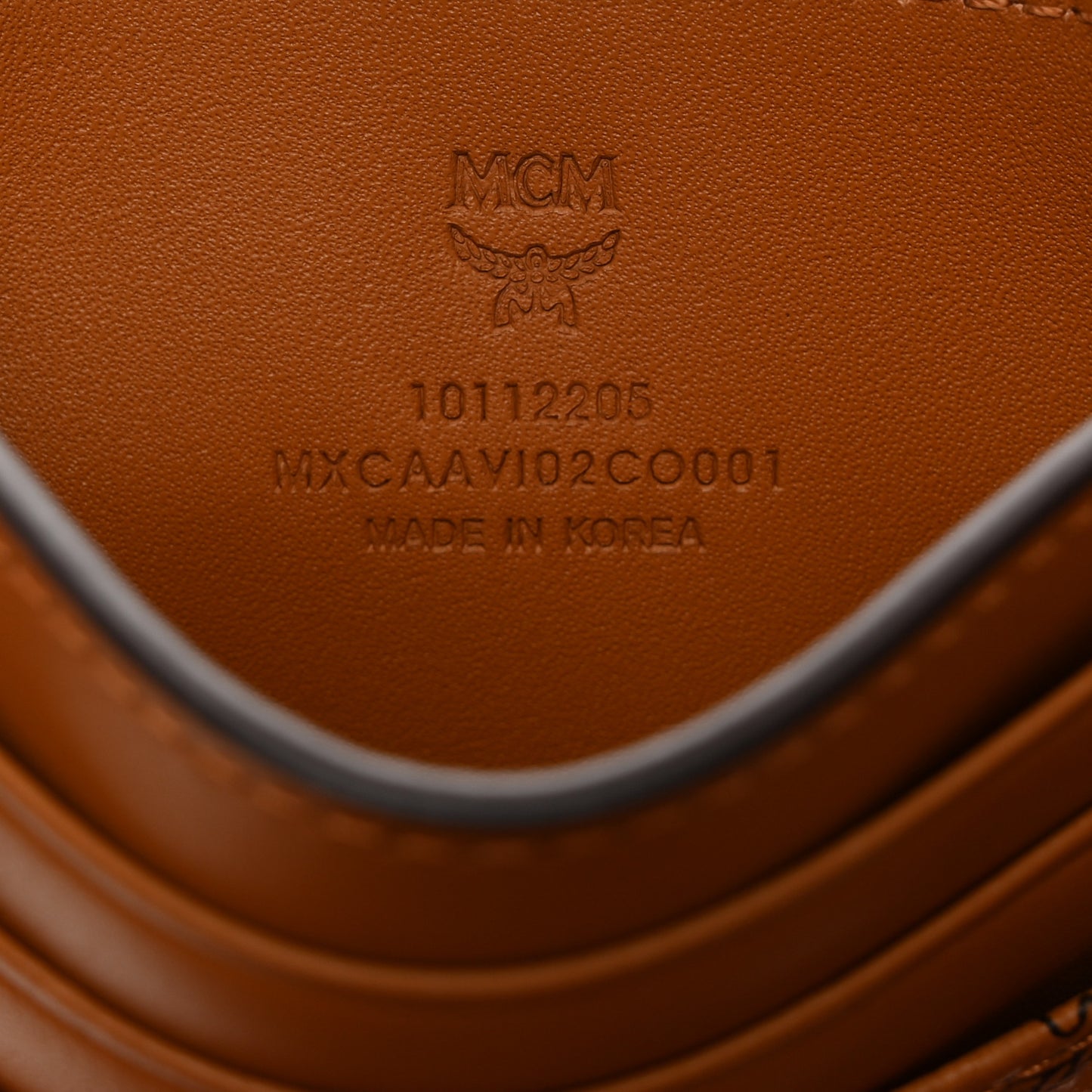 Calfskin Visetos Card Holder Money Clip Cognac