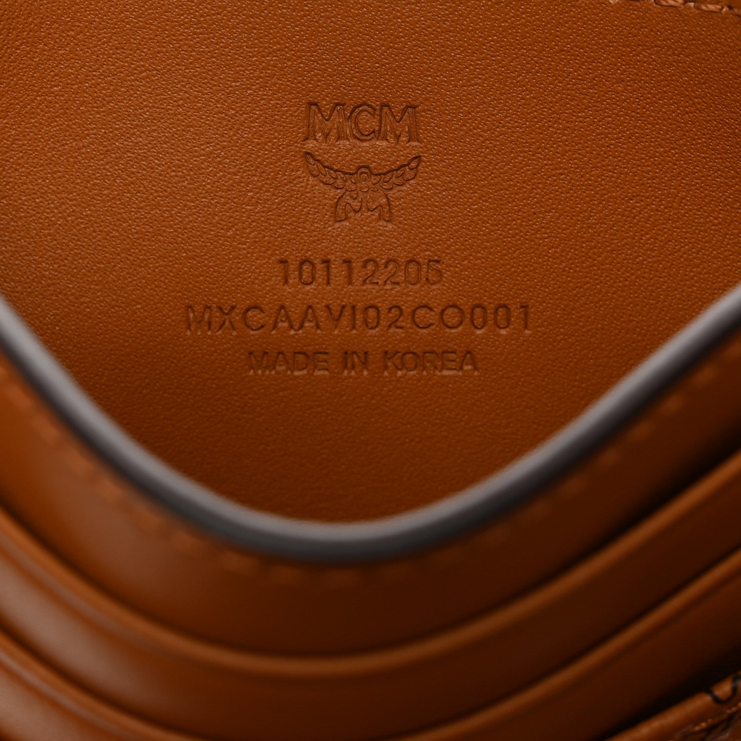 MCM Calfskin Visetos Card Holder Money Clip Cognac 6 of 7