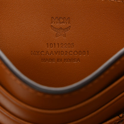 MCM Calfskin Visetos Card Holder Money Clip Cognac 6 of 7