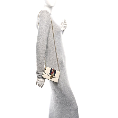 Gucci Calfskin Super Mini Sylvie Chain Shoulder Bag White 2 of 10