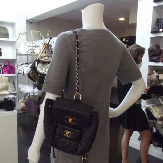 Chanel Lambskin Quilted Backpack Black 2 of 11