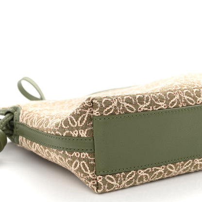 Loewe Jacquard Anagram Calfskin Mini Flamenco Knot Clutch Avocado Green 8 of 9