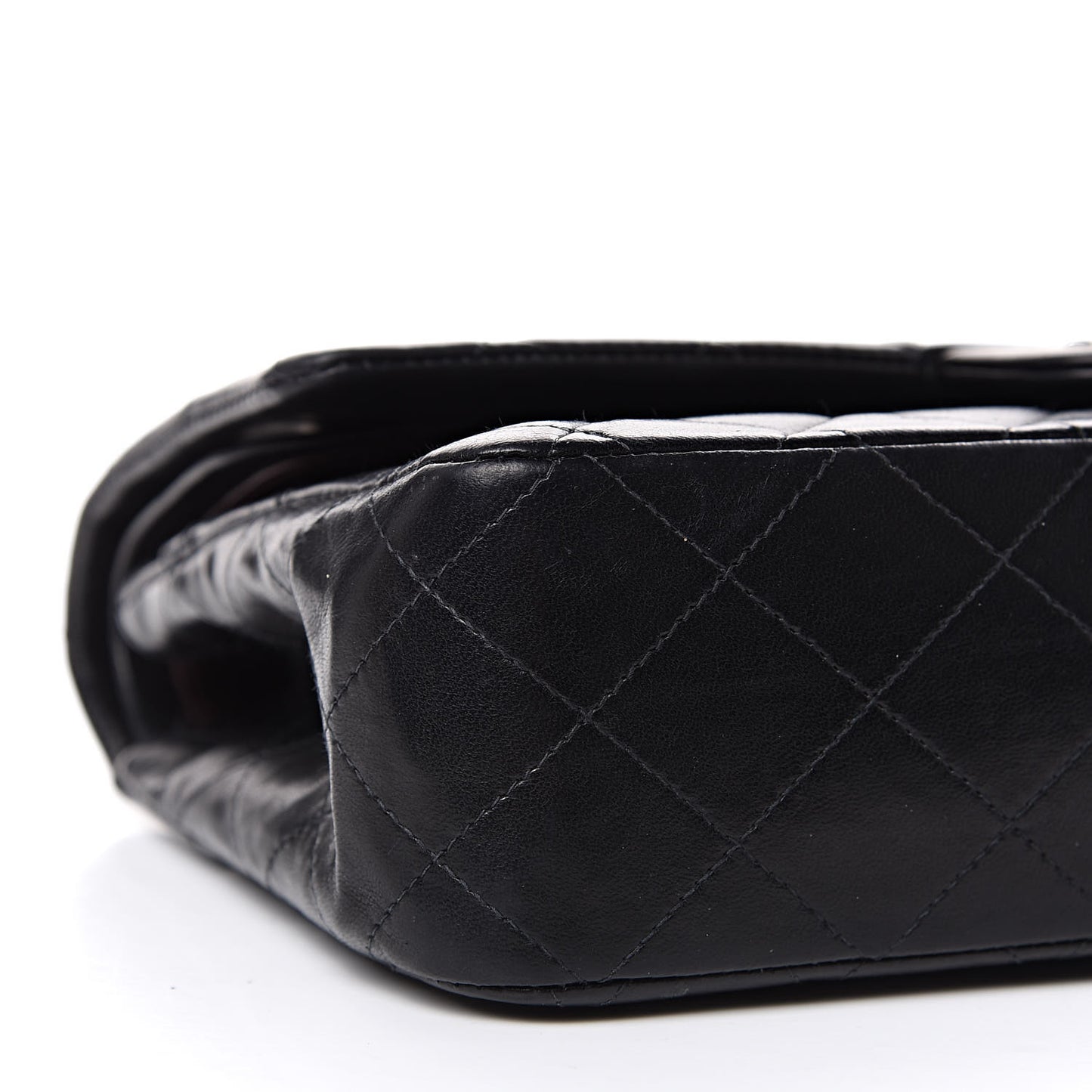 Lambskin Quilted Medium Double Flap Black