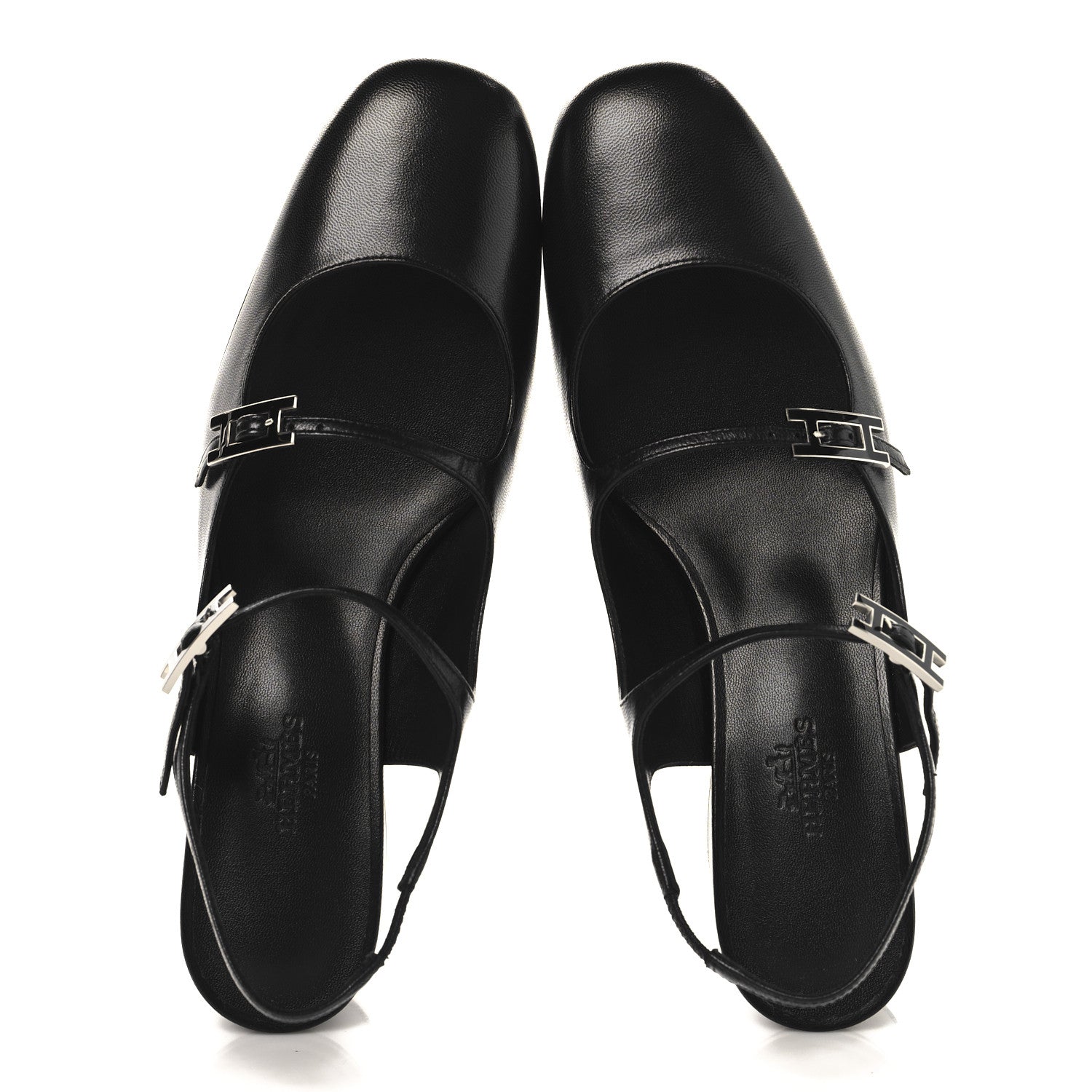Hermes Goatskin Jackie 50 Pumps 37 Black 2 of 10