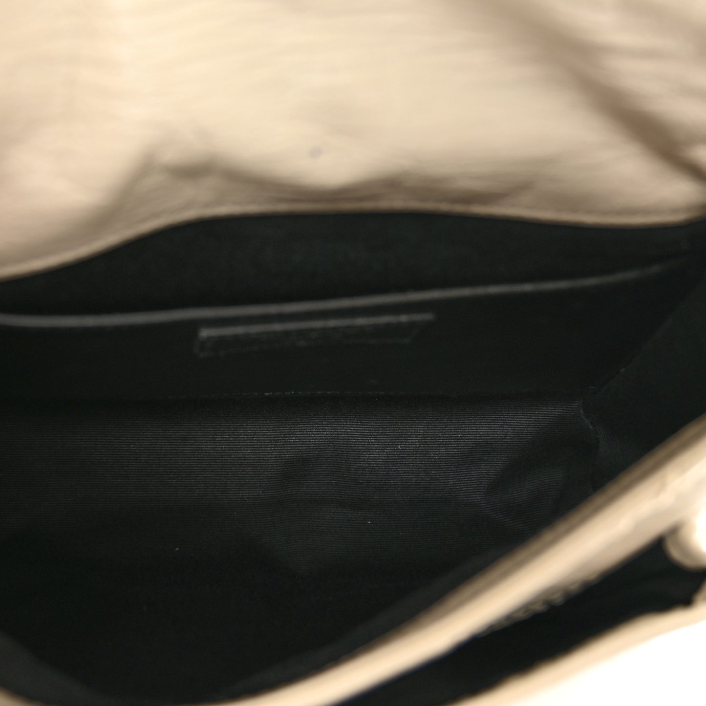 Crinkled Calfskin Matelasse Monogram Baby Niki Chain Satchel Ivory