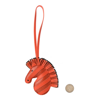 Hermes Milo Lambskin Geegee Savannah Bag Charm Cornaline Orange Poppy Rouge Sellier 2 of 4