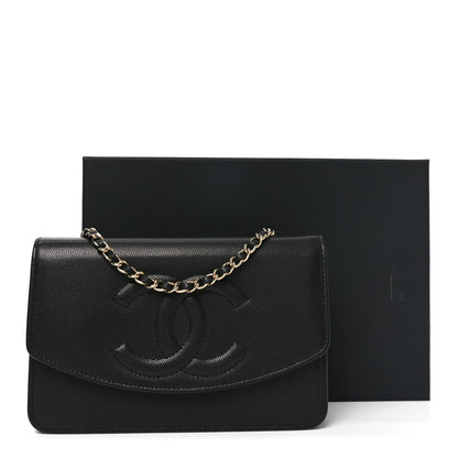 Chanel Caviar Timeless CC Wallet On Chain WOC Black 12 of 12