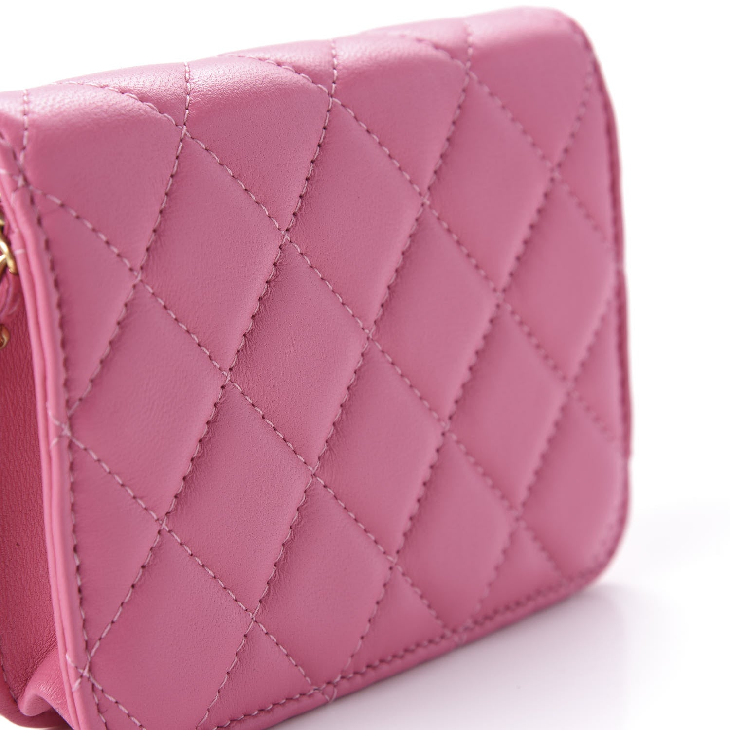 Chanel Lambskin Quilted Pearl Crush Clutch With Chain Pink 11 of 14