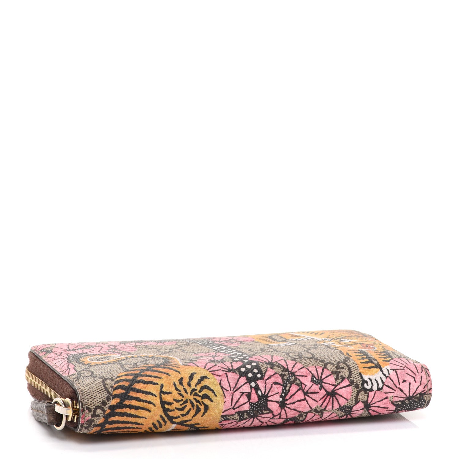 Gucci GG Supreme Monogram Bengal Zip Around Wallet Beige Pink 4 of 12
