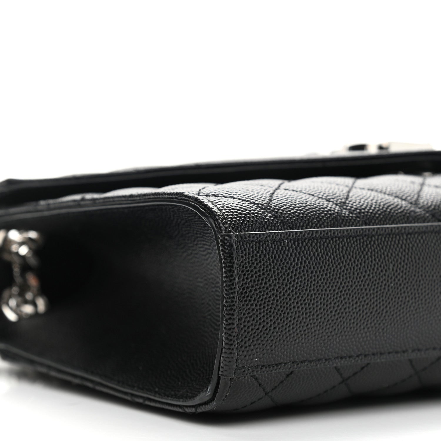 Saint Laurent Grain De Poudre Textured Mixed Matelasse Triquilt Medium Monogram Satchel Black 9 of 12