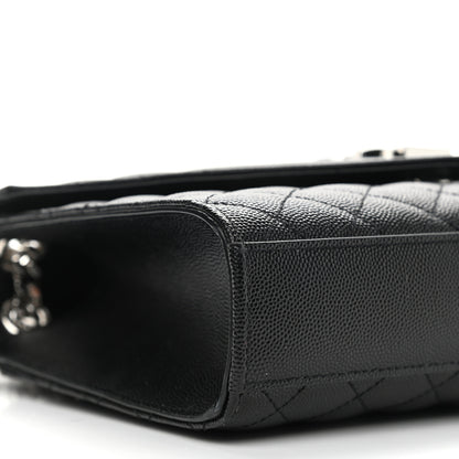 Saint Laurent Grain De Poudre Textured Mixed Matelasse Triquilt Medium Monogram Satchel Black 9 of 12