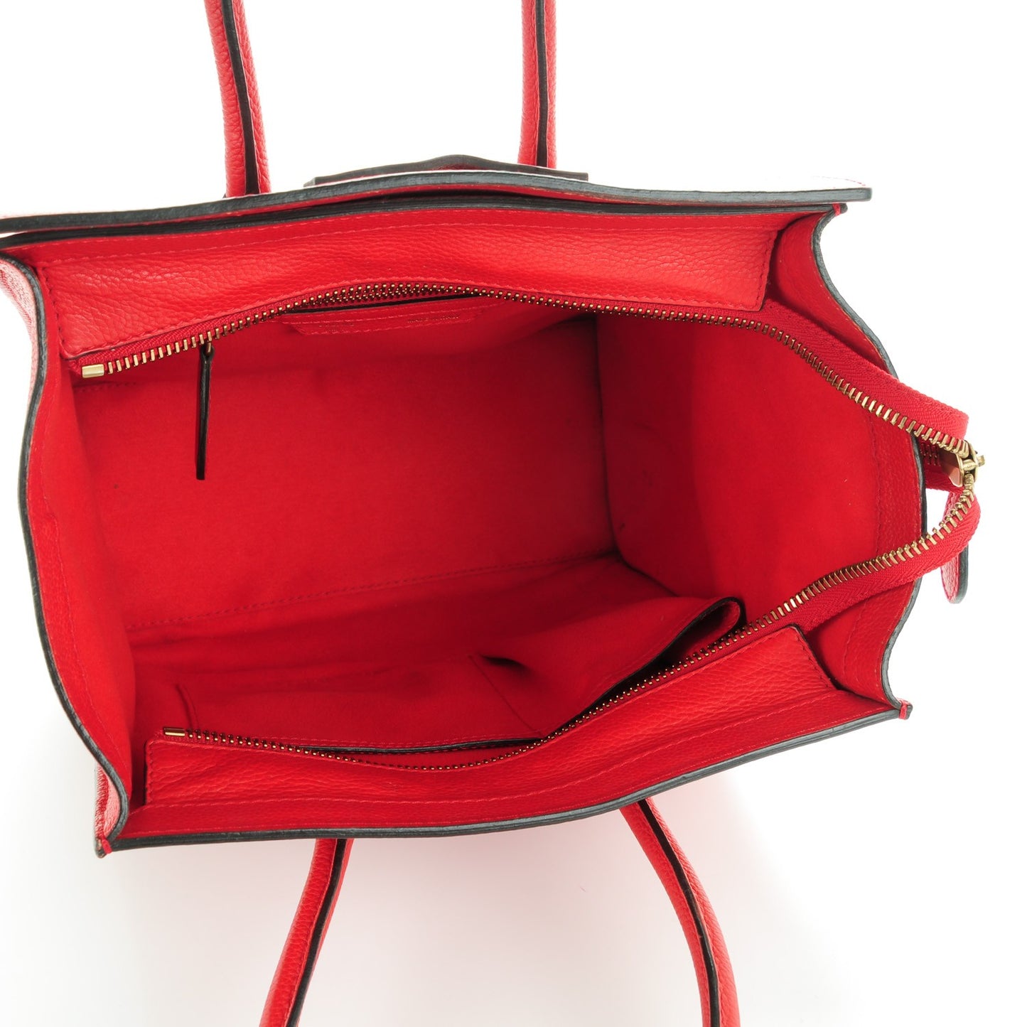 Drummed Calfskin Micro Luggage Coquelicot