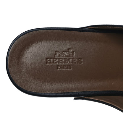 Hermes Calfskin Carlotta Mules 37 Black 7 of 8